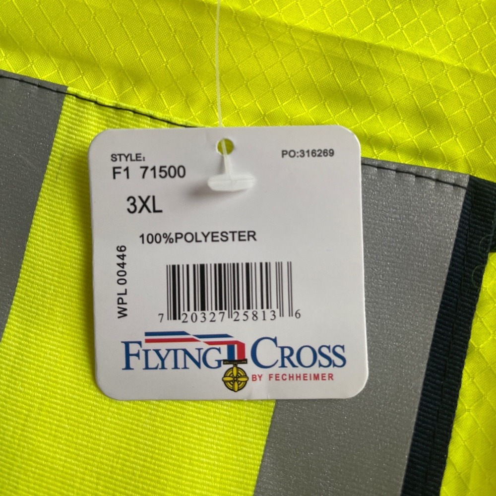 Flying Cross Vis-Mat High Visibility Safety Vest Yellow 3XL F1 71500 NEW - Picture 4 of 4